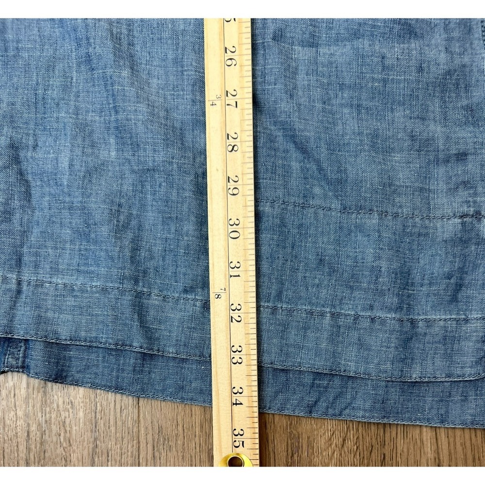 NWT J. Jill Chambray Tunic Top XLT Blue Button Front/Pullover Long‎ Sleeve - Picture 7 of 9